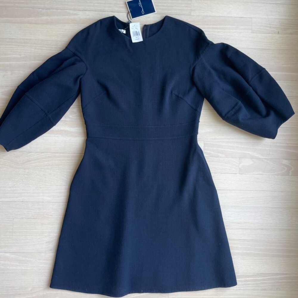 Authentic Oscar De la Renta Navy Blue Wool Dress Size 10